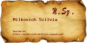 Milkovich Szilvia névjegykártya