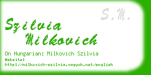 szilvia milkovich business card